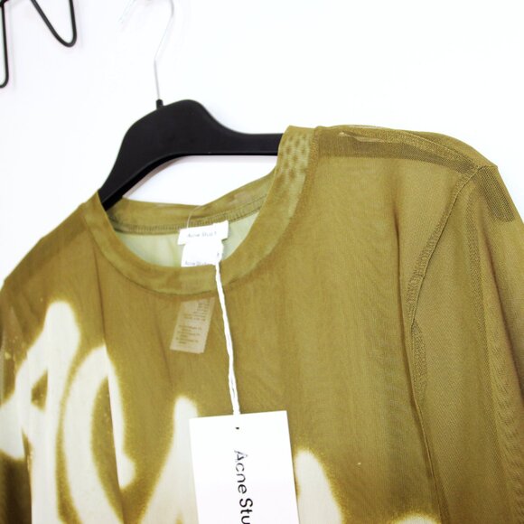 BNWT SS25 ACNE STUDIOS SPRAYED LOGO LS TSHIRT L - Picture 4 of 11